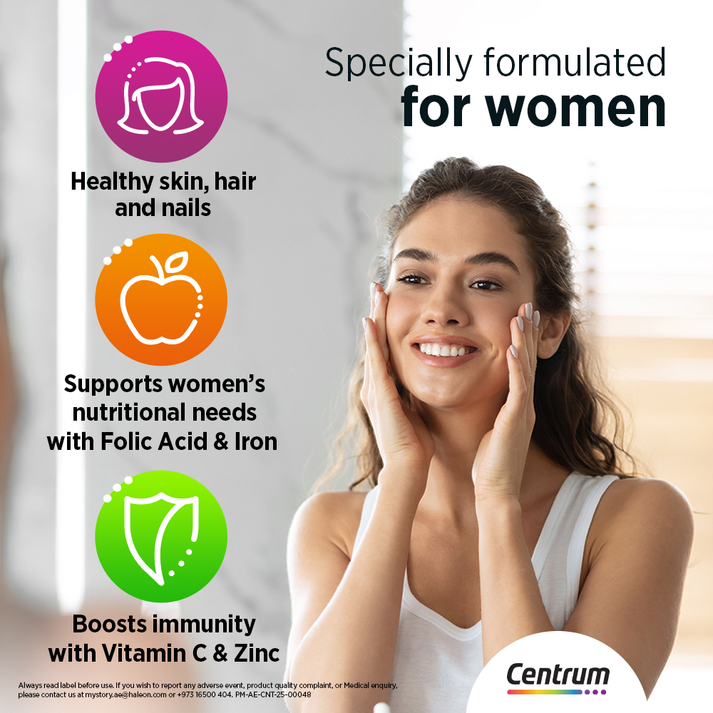 Centrum Women Multivitamin & Mineral Tablets for Energy, Immunity and Bone Health, 30 Tablets