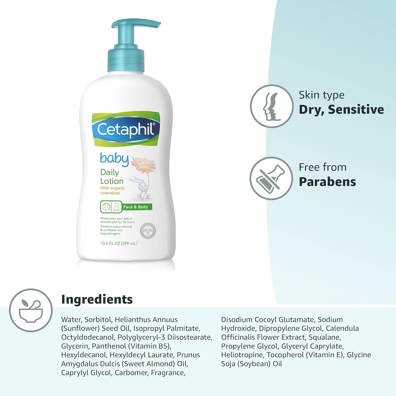 Cetaphil Baby Daily Lotion With Organic Calendula 400ml
