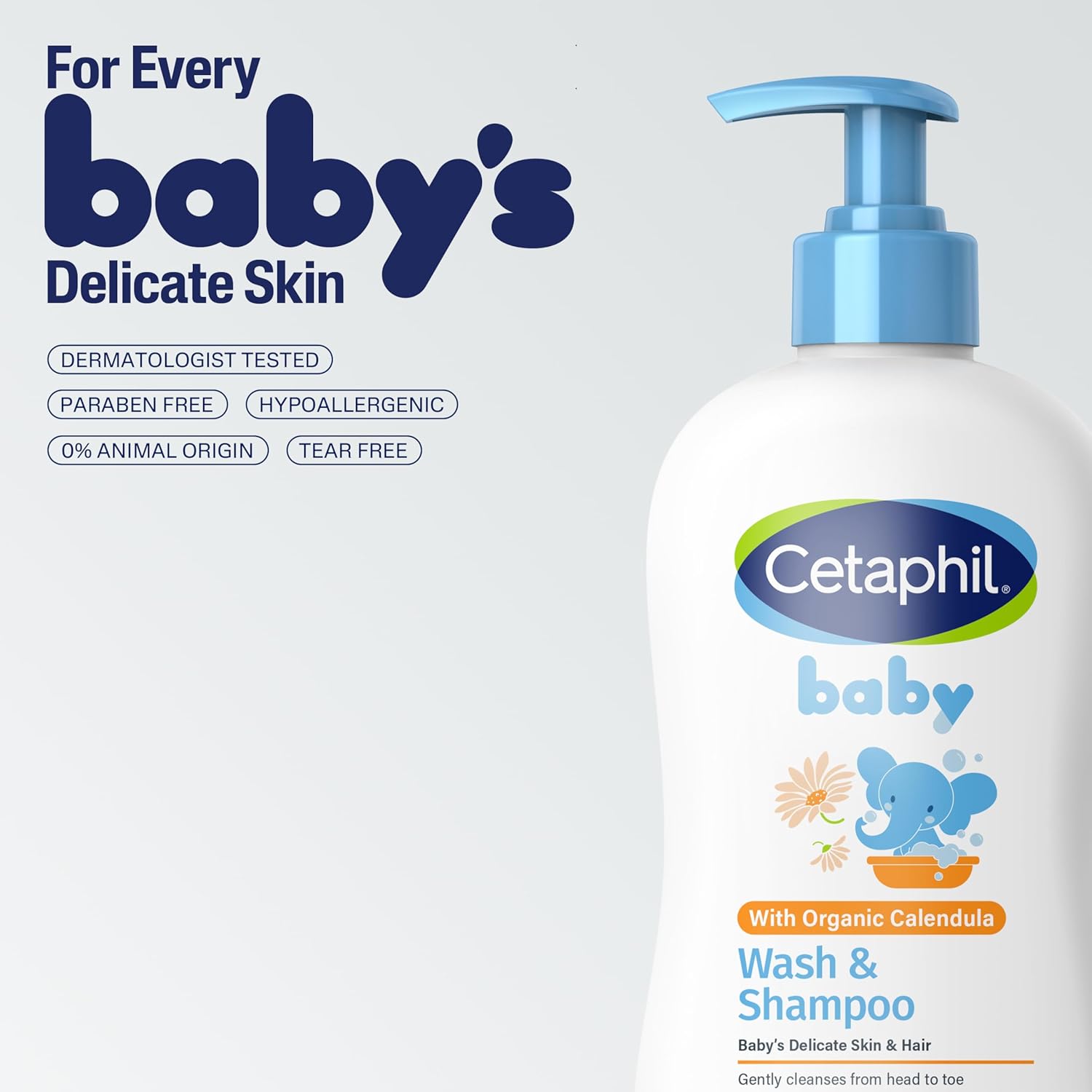 Cetaphil Baby Wash And Shampoo With Organic Calendula 400ml