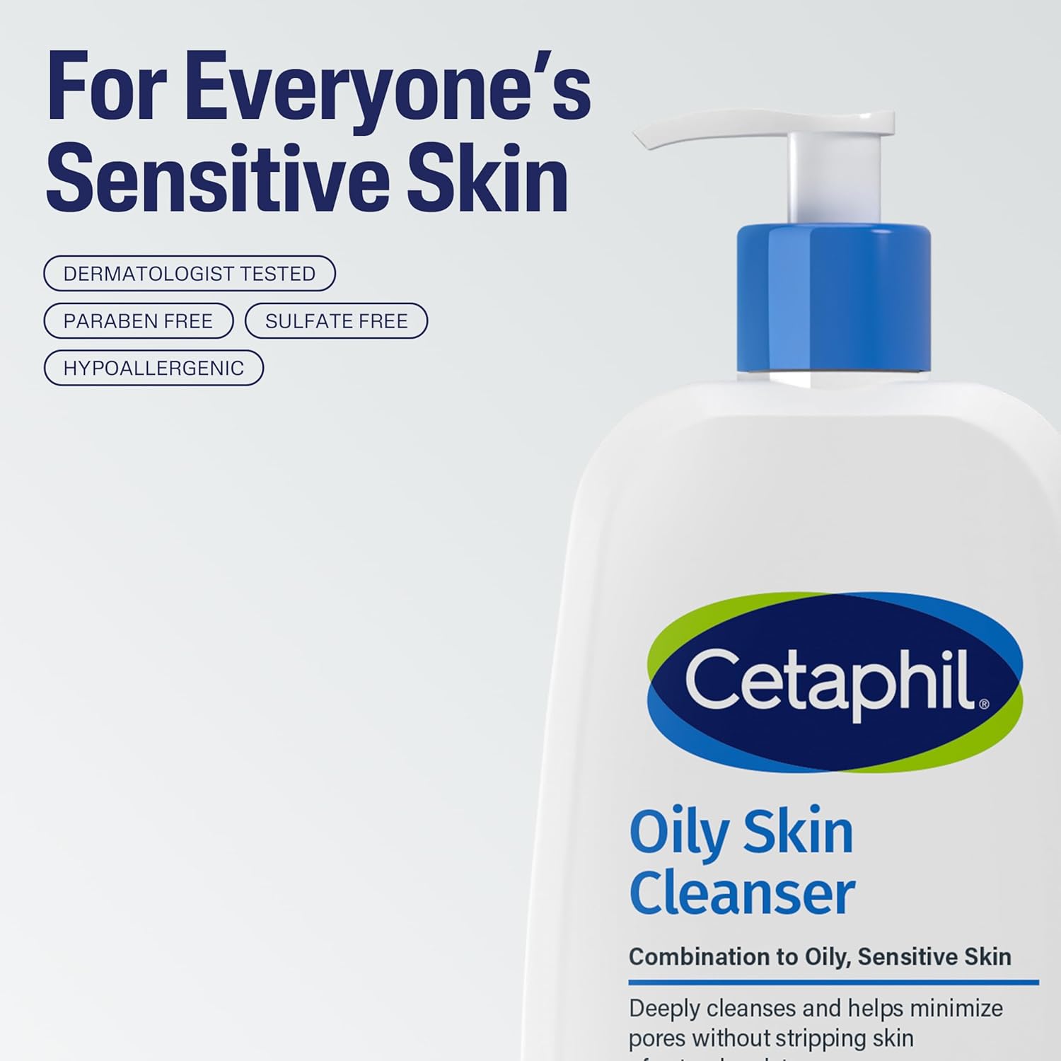 Cetaphil Oily Skin Cleanser, Deep‑Clean Gel for Combination to Oily, Sensitive Skin, 236ml