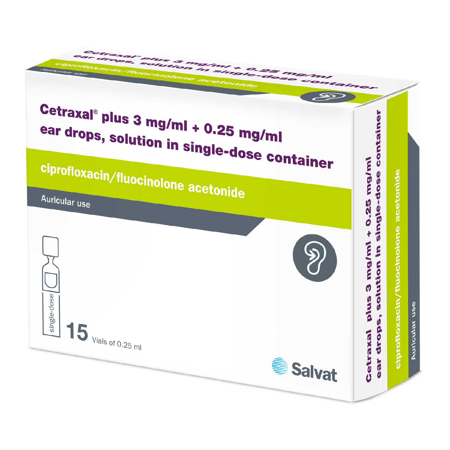 Cetraxal Plus Ear Drops 0.25ml X 15's