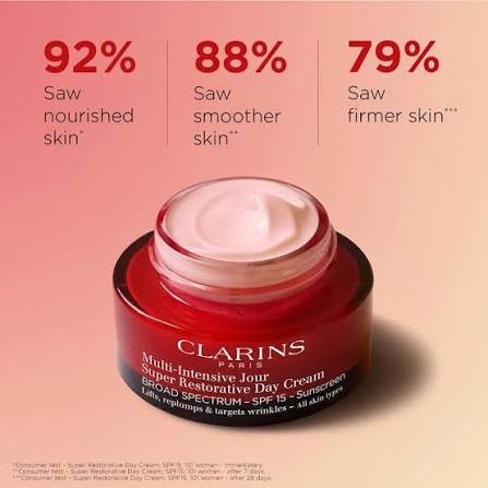 كلارنس سوبر ريستوراتيف (SPF15) كريم نهاري لجميع أنواع البشرة 50 مل