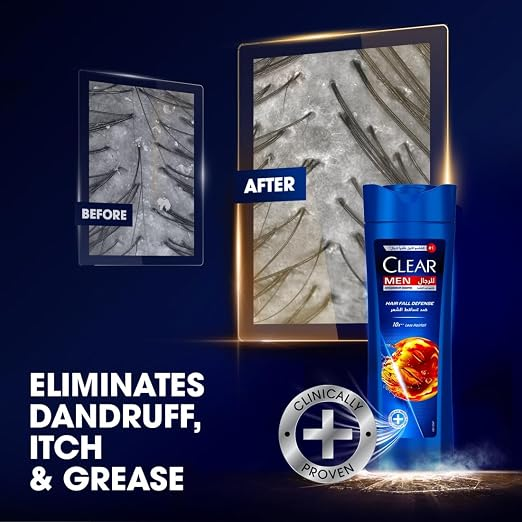 Clear Men 2-in-1 Anti-Dandruff Hair Fall Defence Shampoo & Conditioner with Coffee & Ginseng - 400ml