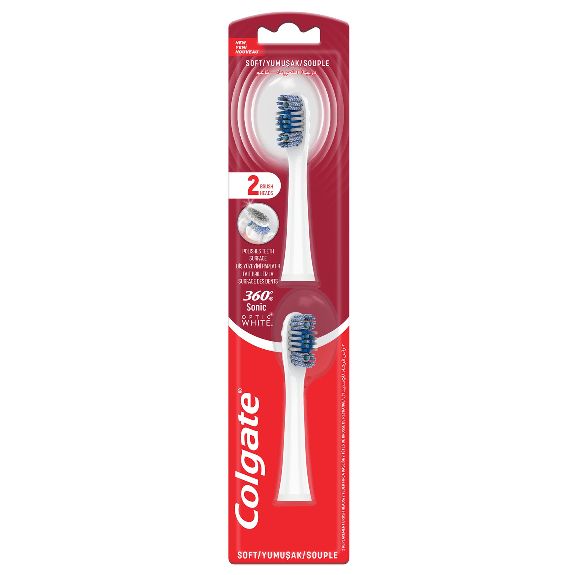 Colgate 360° Sonic Optic White 2 Brush Heads:89004