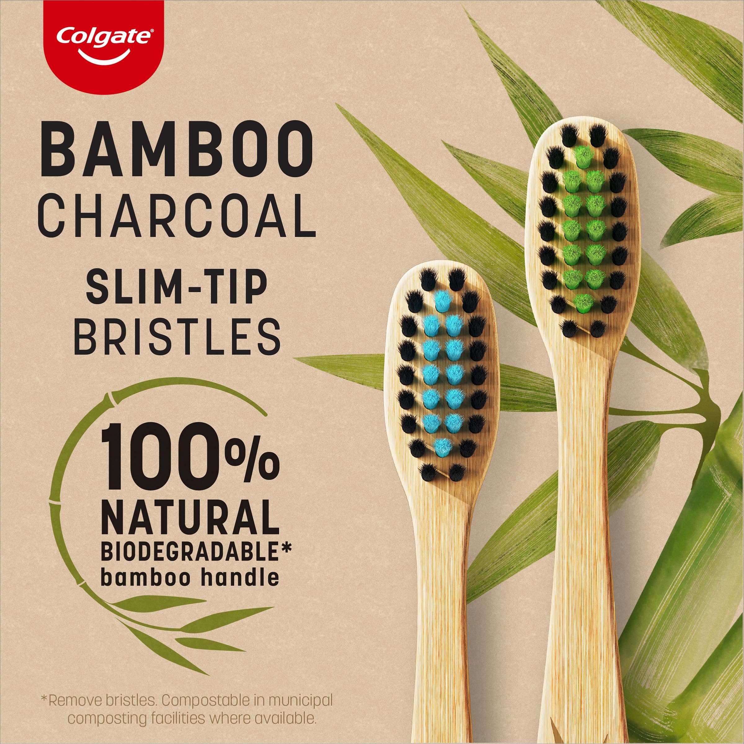 Colgate Toothbrush Bamboo Charcoal Soft Souple