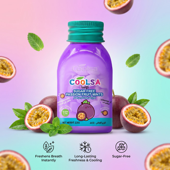 Coolsa Sugar Free Mints Passion Fruit 22g