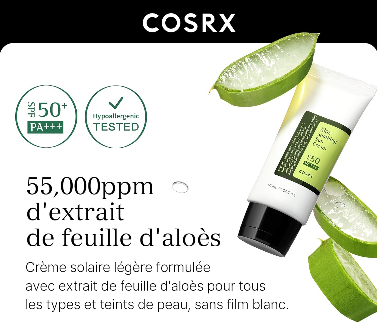 Cosrx Aloe Soothing Sun Cream(SPF50)Pa+++ 50ml