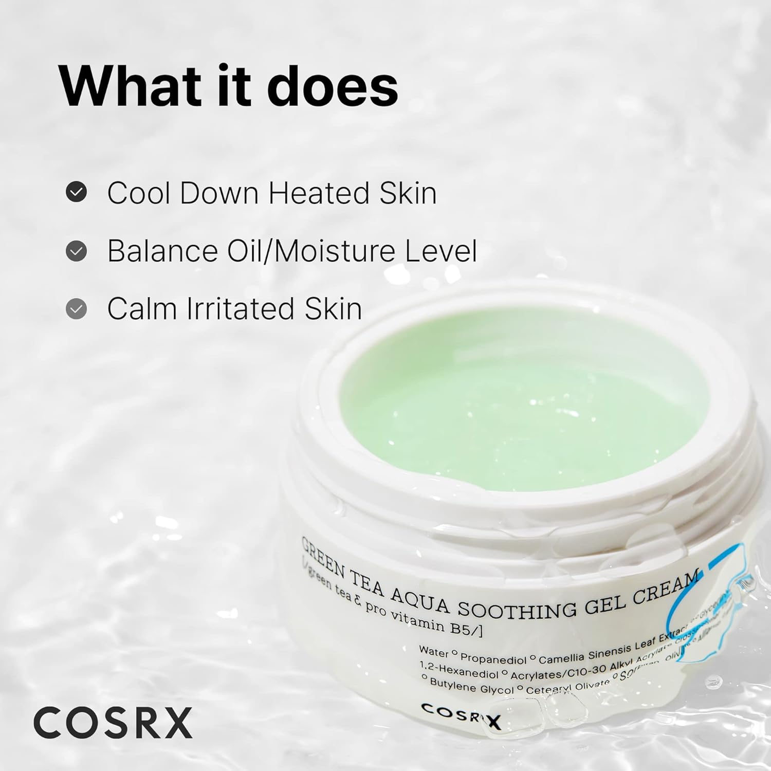 Cosrx Green Tea Aqua Soothing Gel Cream 50ml