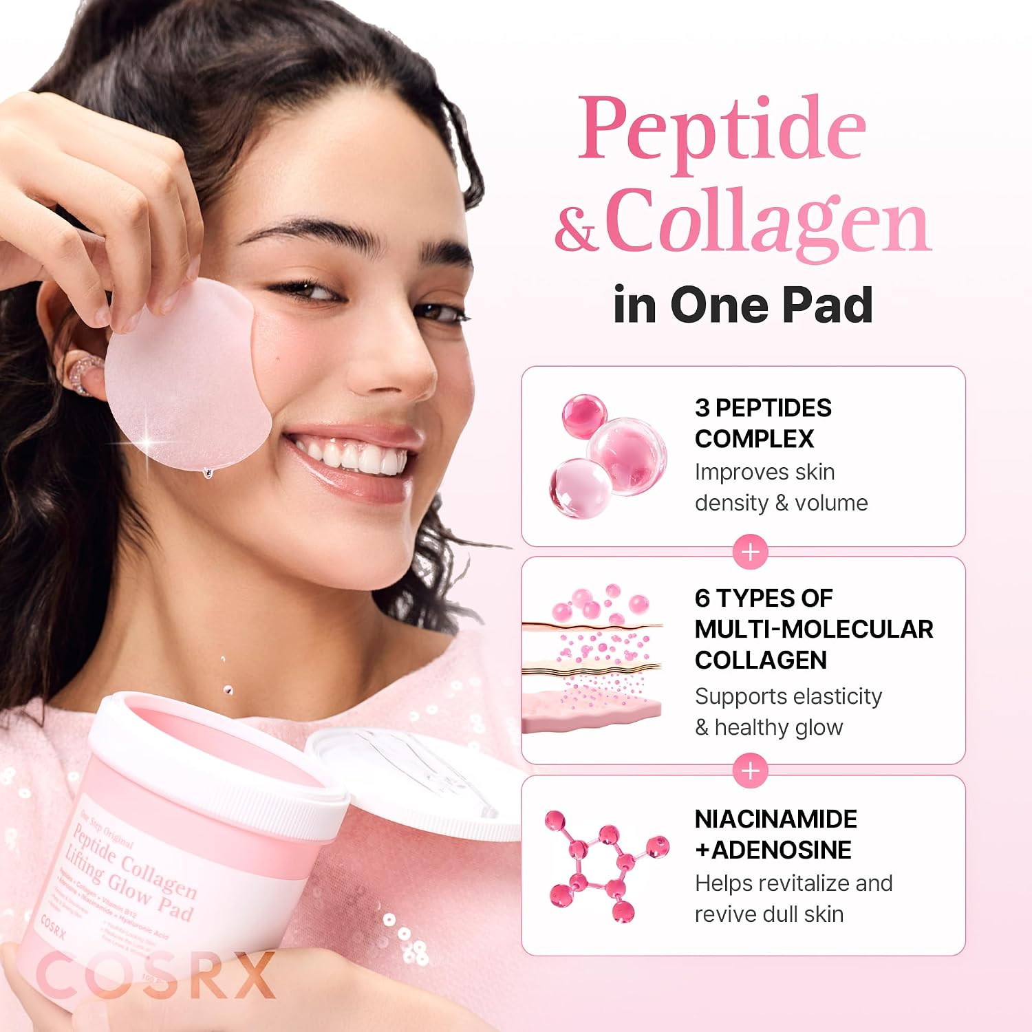 CosRx One Step Original Peptide Glow Pad 300ml 100's