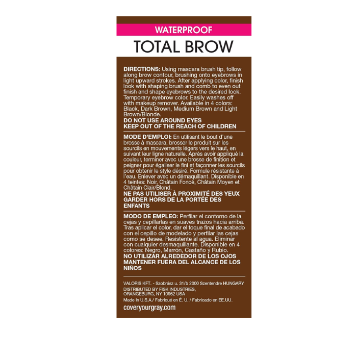 Cover Your Gray Total Brow Eyebrow Sealer Dark Brown 10 G