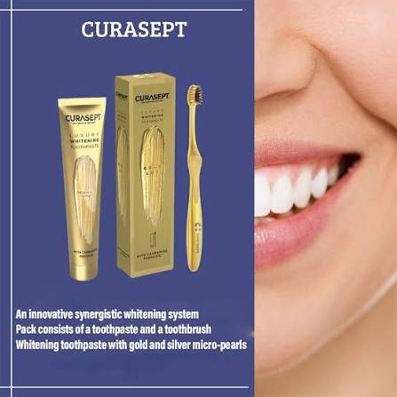 Curasept Gold Luxury Whitening Toothpaste 75ml + Toothbrush