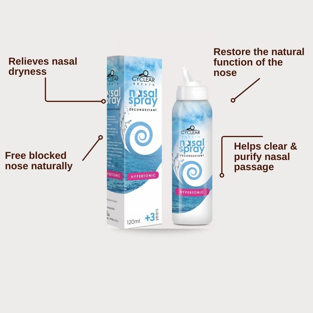Cyclear Hypertonic Nasal Saline Spray 3+ 120ml