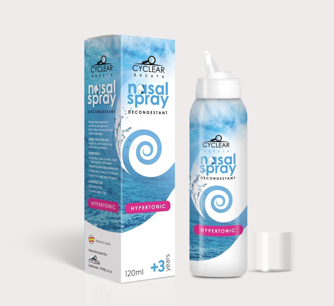 Cyclear Hypertonic Nasal Saline Spray 3+ 120ml