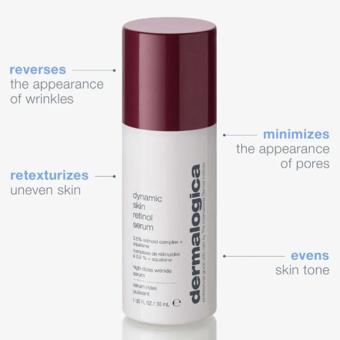 Dermalogica Dynamic Skin Retinol Serum, Anti-Aging, Smooths Texture and Evens Skin Tone, 30ml