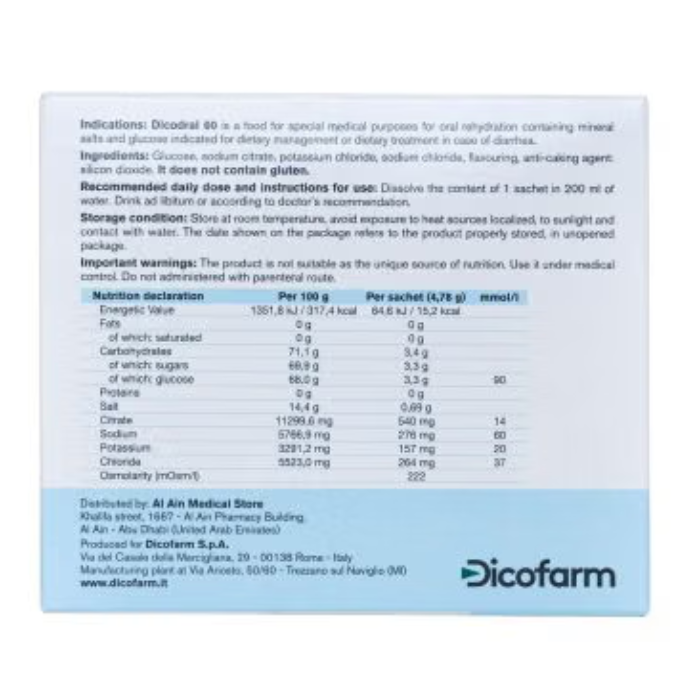Dicodral 60 Oral Rehydration Solution 12s