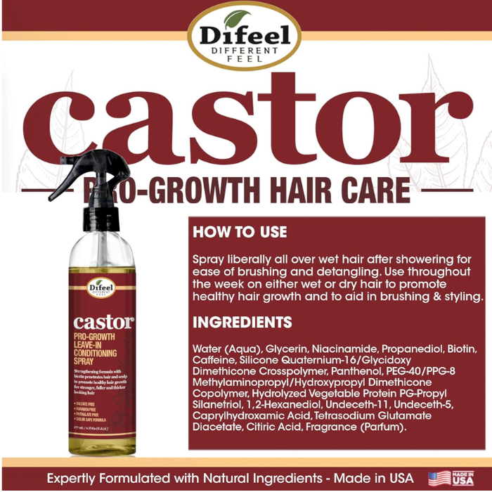 Difeel Castor Pro-Growth Conditioning Spray 177ml