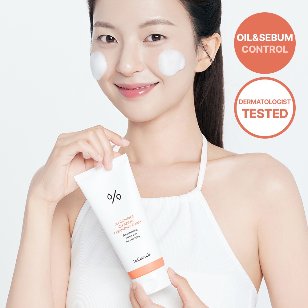 Dr. Ceuracle 5a Control Clearing Cleansing Foam, Salicylic Acid Acne Deep Cleanser, 200ml