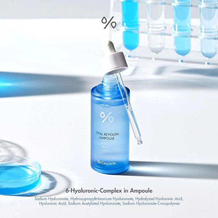 Dr. Ceuracle Hyal Reyouth Ampoule, Hyaluronic Acid Deep Hydration Serum, 50ml