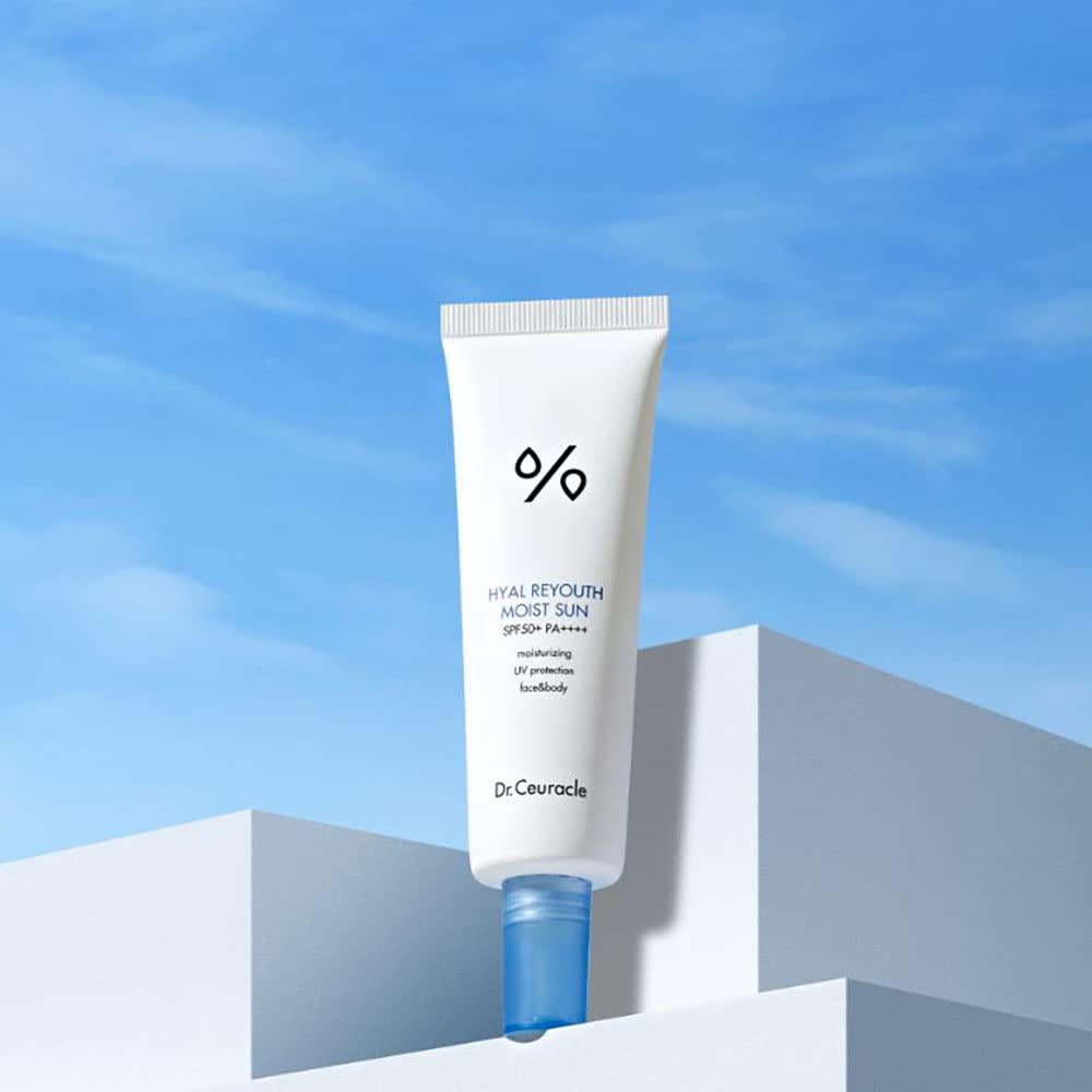 Dr. Ceuracle Hyal Reyouth Moist Sun (SPF50+) Hydrating Sunscreen and UV Protection, 50ml