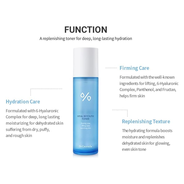 دكتور سيوراكل هايال ريوث تونر، ترطيب عميق مع Hyaluronic Acid وفيتامينات B3، B5، 120 مل