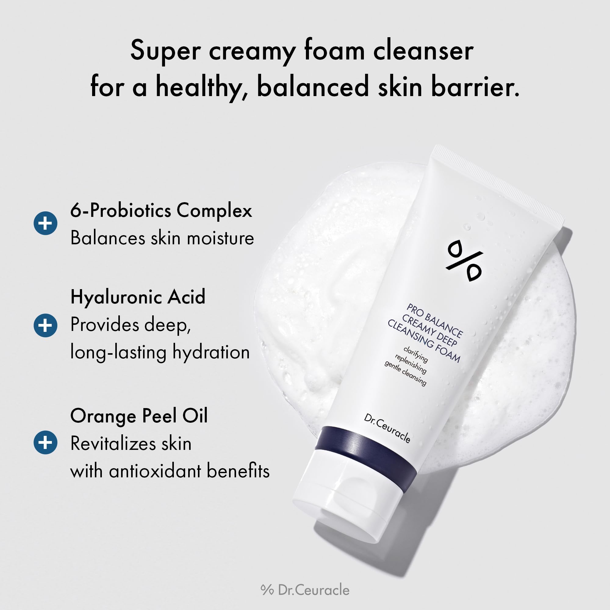 Dr. Ceuracle Pro Balance Creamy Cleansing Foam, Hydrating with Probiotics Complex, 150ml