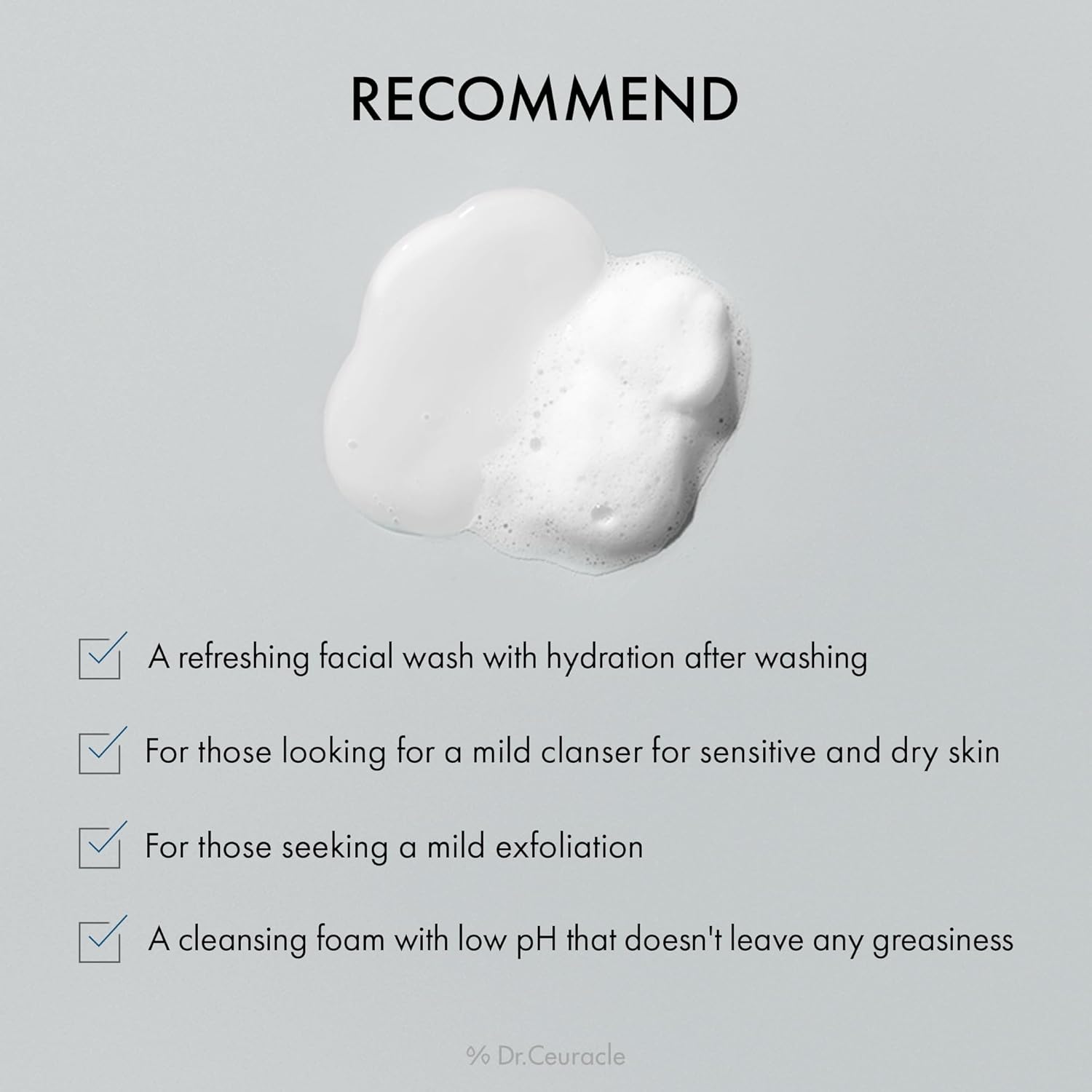 Dr. Ceuracle Pro Balance Soothing, Mild pH Gel-to-Foam Cleanser for Sensitive Skin, 150ml