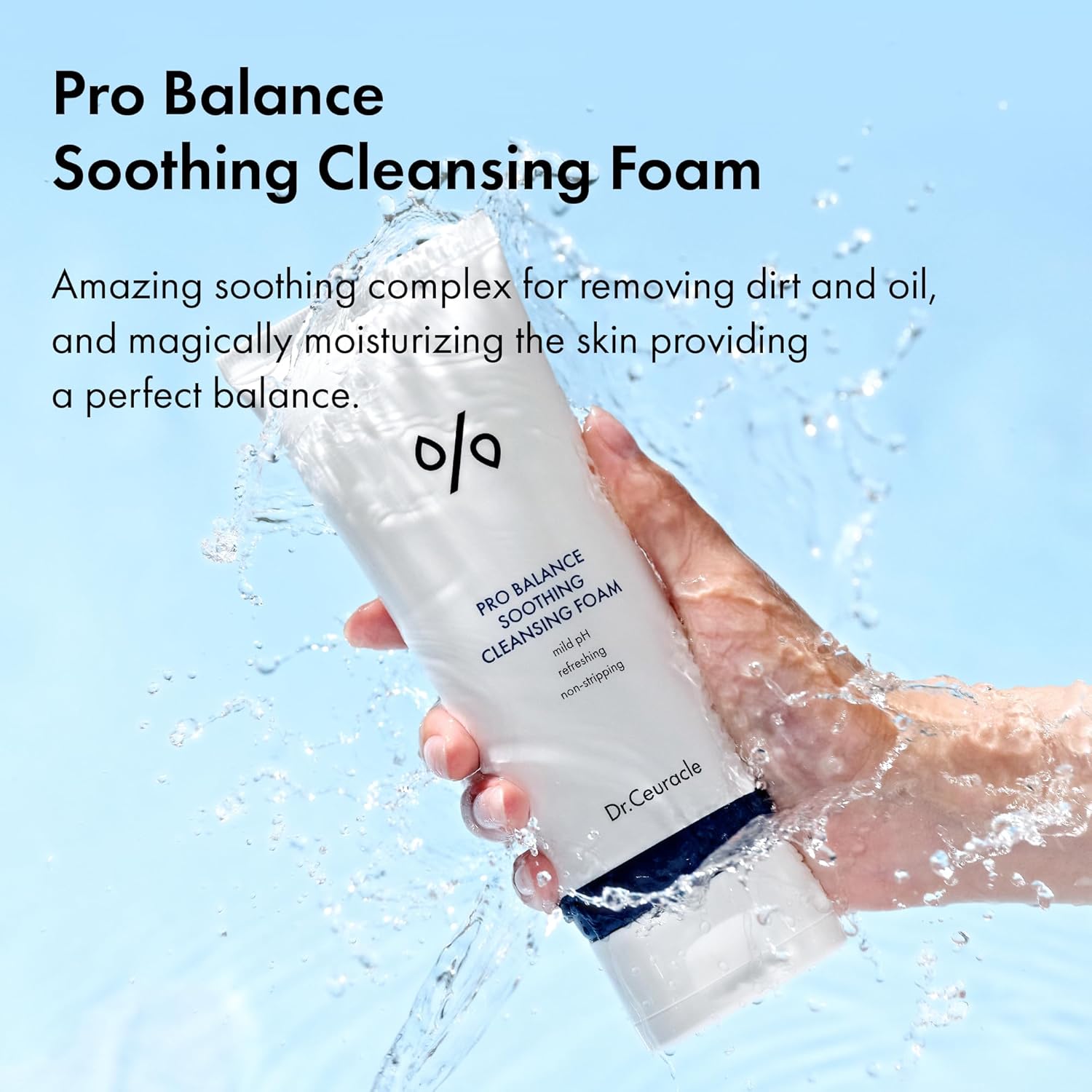 Dr. Ceuracle Pro Balance Soothing, Mild pH Gel-to-Foam Cleanser for Sensitive Skin, 150ml