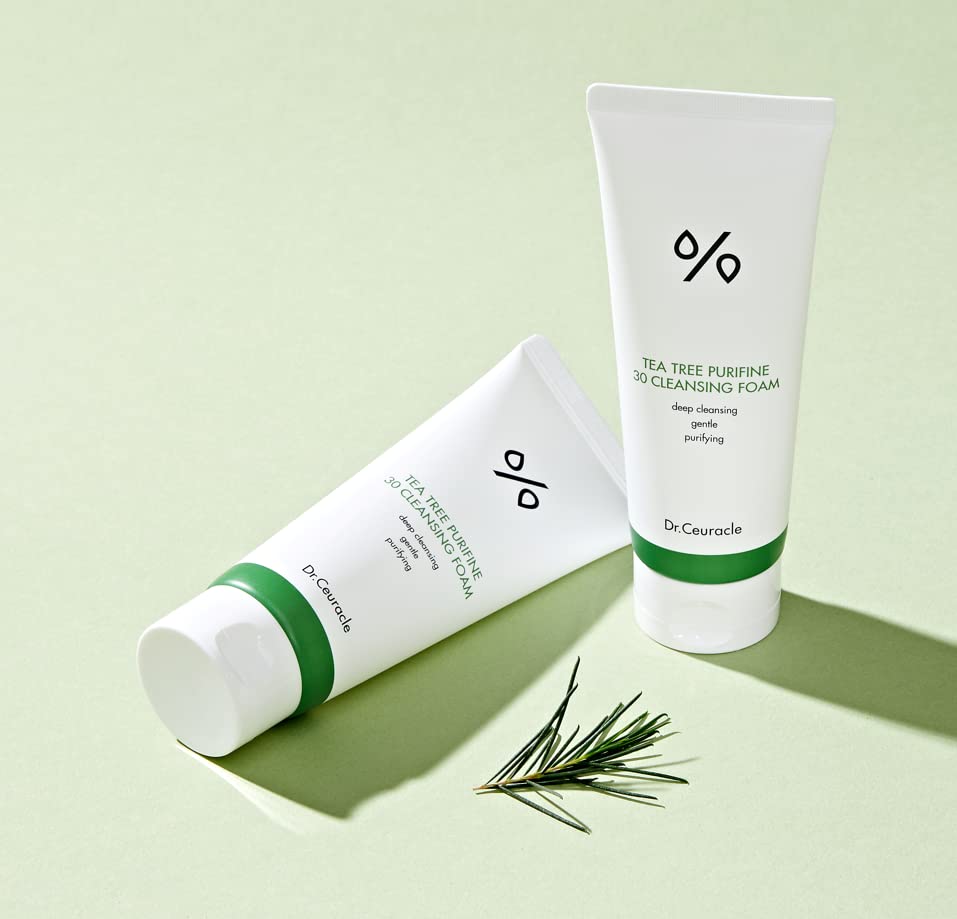 Dr. Ceuracle Tea Tree Purifine Cleansing Foam, Mild Sub-Acidic Cleanser for Sensitive Skin, 150ml
