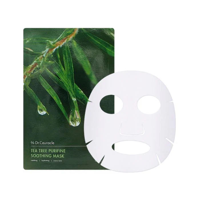Dr. Ceuracle Tea Tree Purifine Soothing Mask 23ml, Calming Sheet for Sensitive Skin, Pack of 10