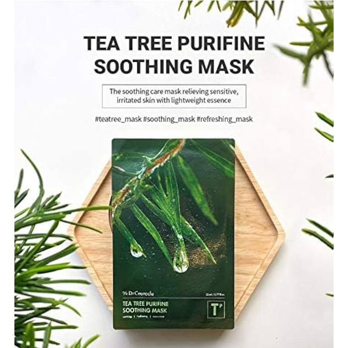 Dr. Ceuracle Tea Tree Purifine Soothing Mask 23ml, Calming Sheet for Sensitive Skin, Pack of 10