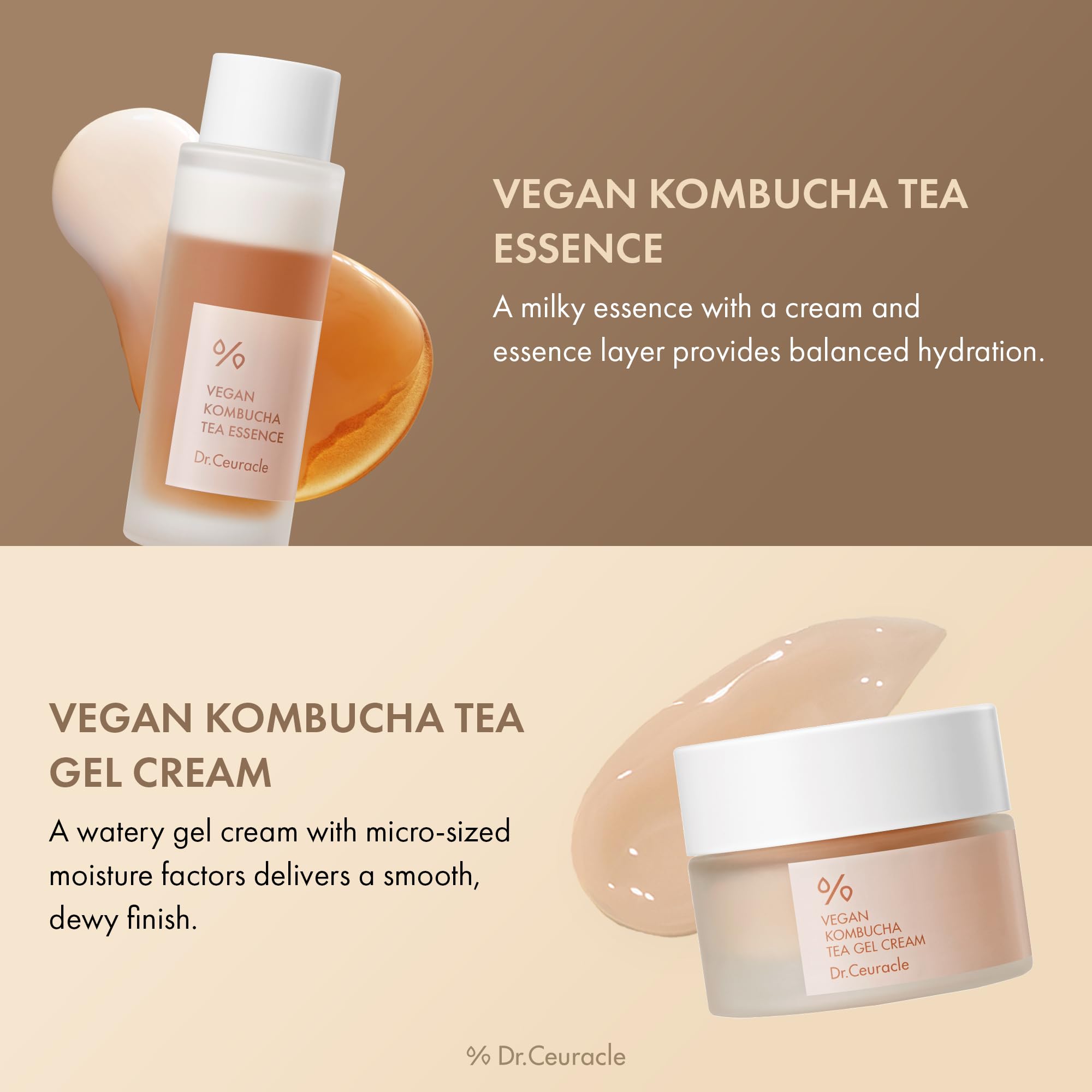 Dr. Ceuracle Vegan Kombucha Tea Beginning Set, Hydrating and Nourishing Skincare Kit