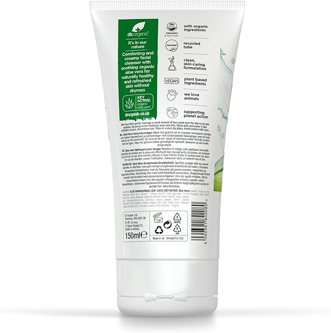 Dr. Organic Aloe Vera Face Wash, 150ml