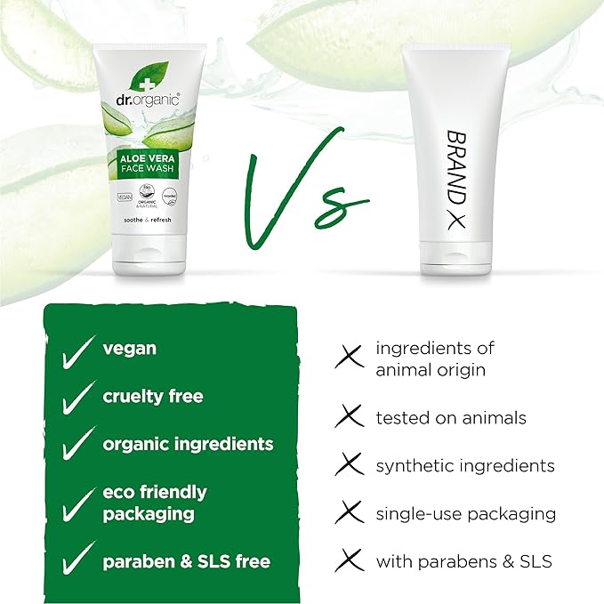 Dr. Organic Aloe Vera Face Wash, 150ml