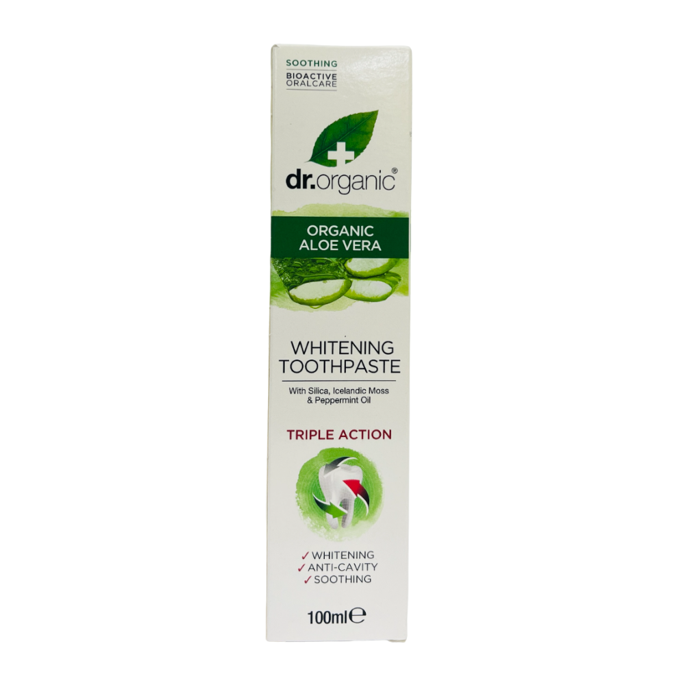 Dr Organic Aloe Vera Triple Action Whitening Toothpaste 100ml