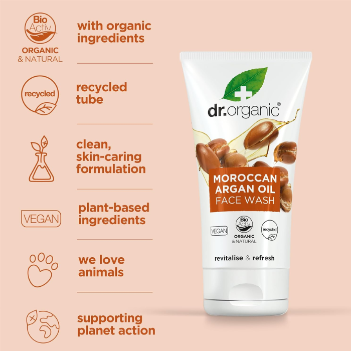 Dr.Organic Moroccan Argan oil Creamy Face Wash - 150ml