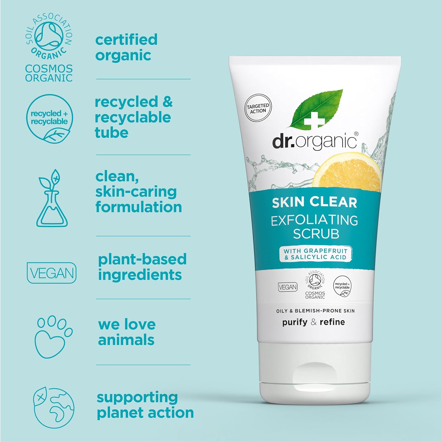 Dr. Organic Skin Clear Exfoliating Scrub 150ml