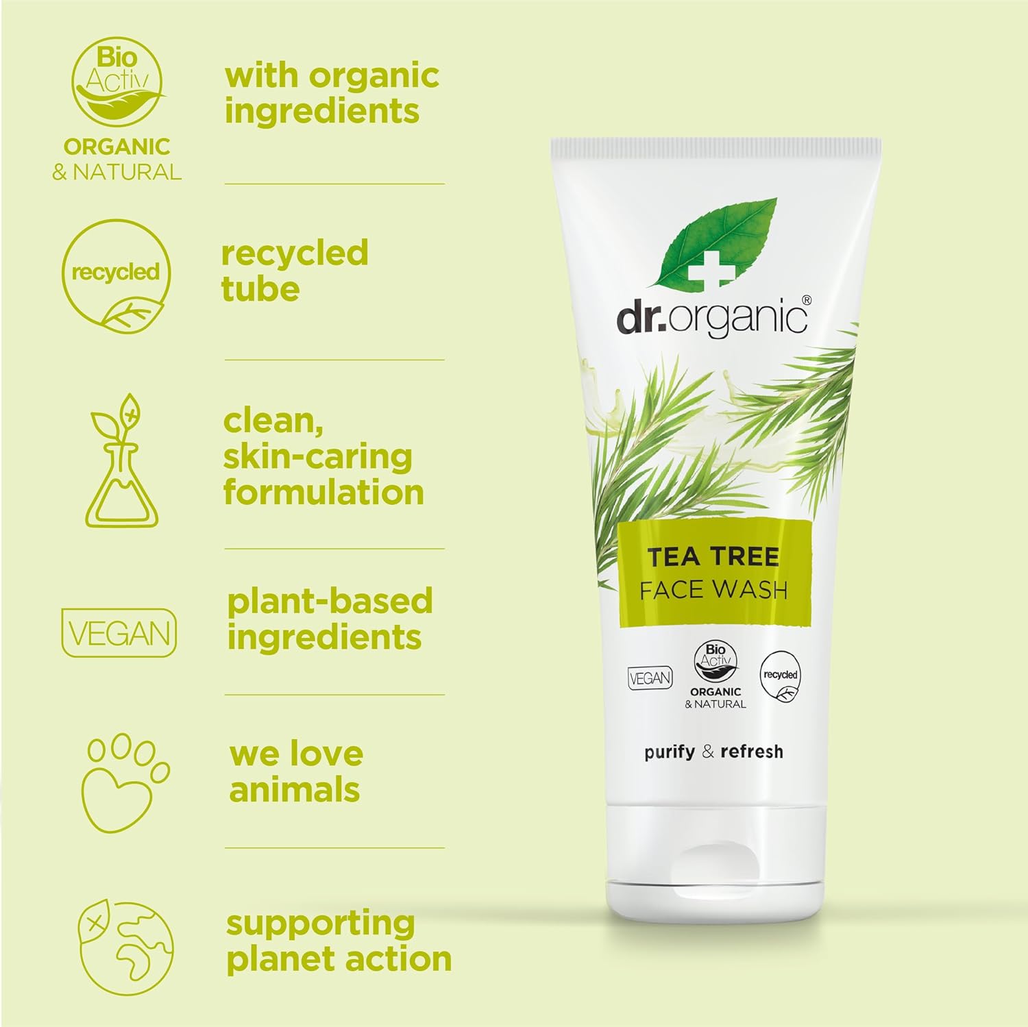 Dr. Organic Tea Tree Face Wash 200ml