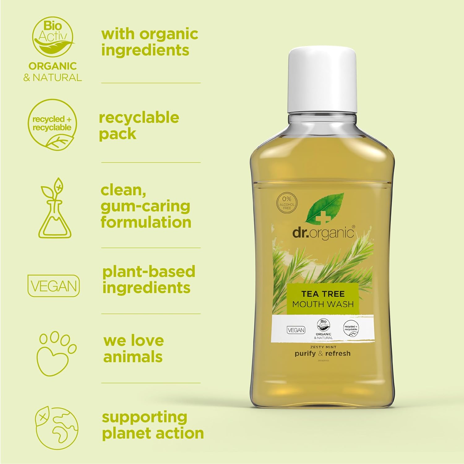 Dr. Organic Tea Tree Mouthwash 500ml