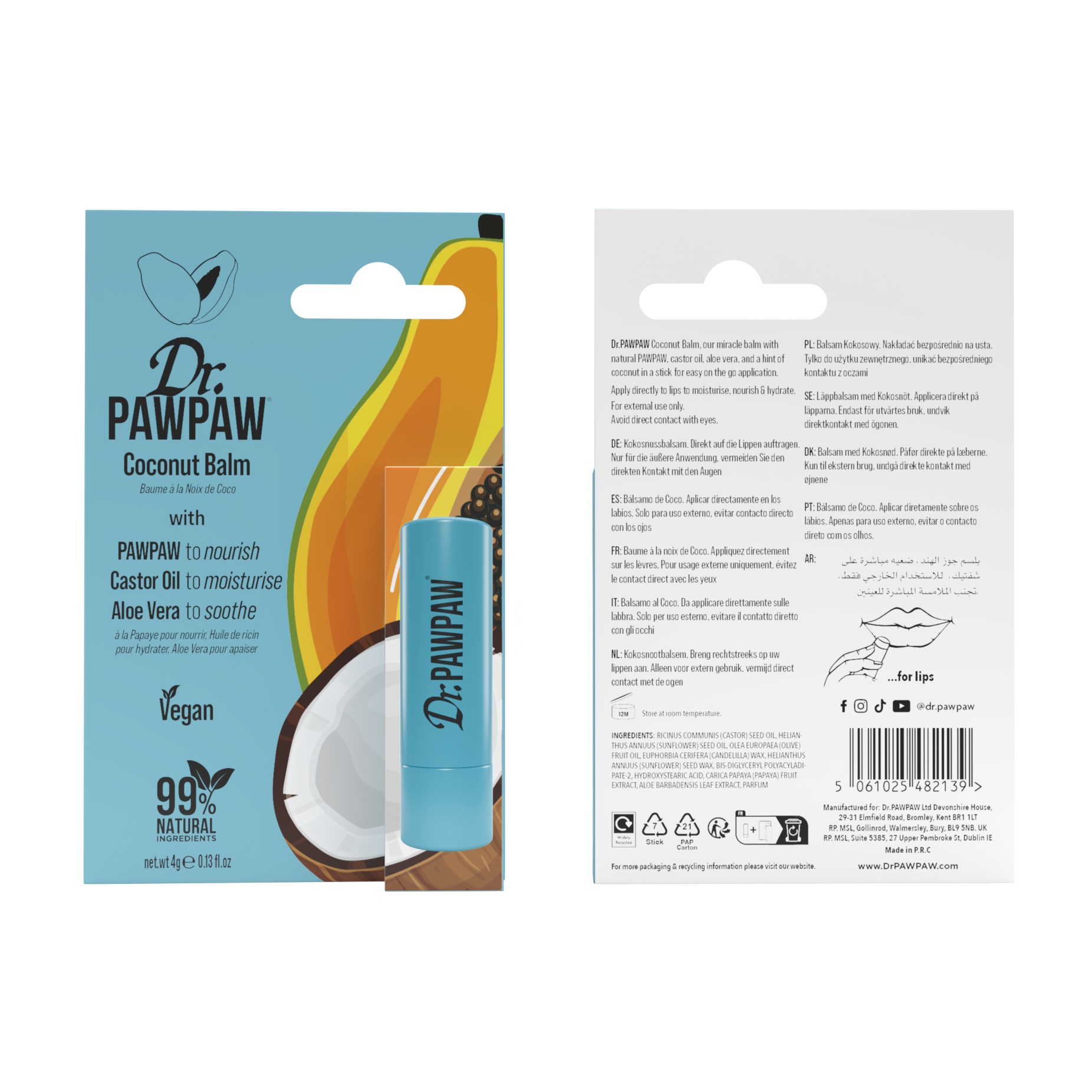 Dr PawPaw Twist Up Lip Balm Coconut 4g