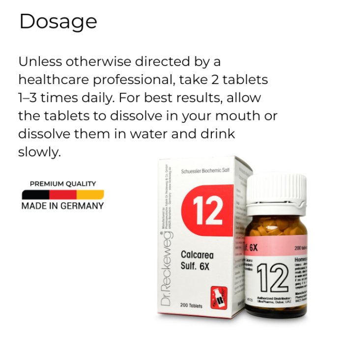 Dr Reckeweg 12 Calcarea Sulfurica 6X Tab 200s