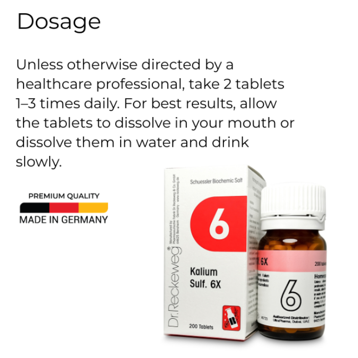Dr Reckeweg 6 Kalium Sulfuricum 6X Tab 200s