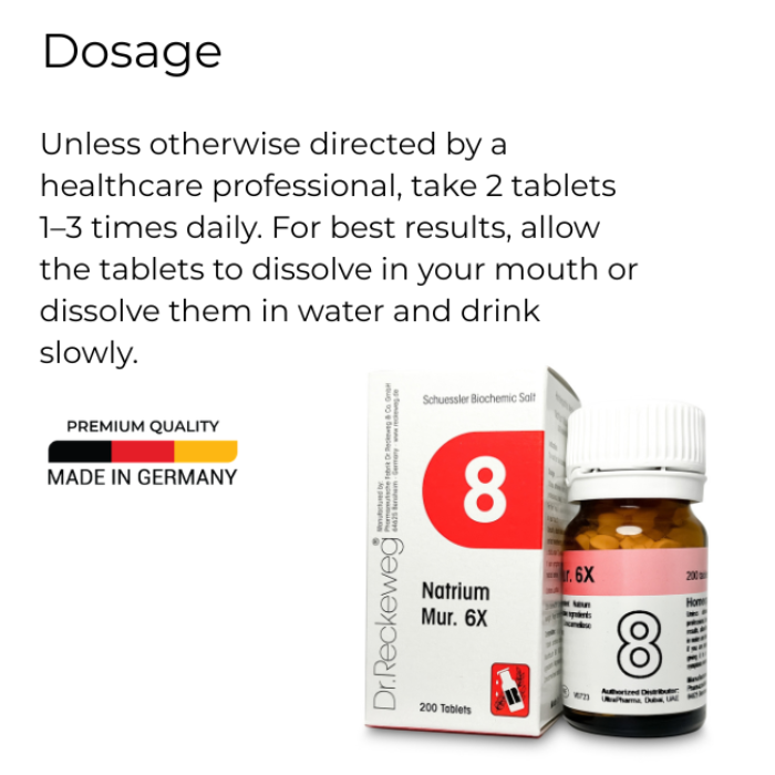 Dr Reckeweg 8 Natrium Muriaticum 6X Tab 200s