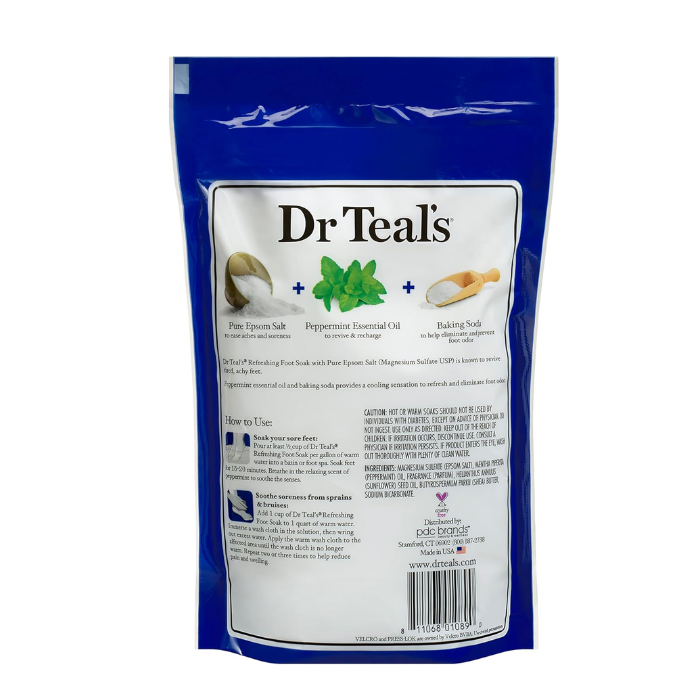 Dr Teal's Foot Care Therapy Peppermint Epsom Salt Foot Soak, 909g