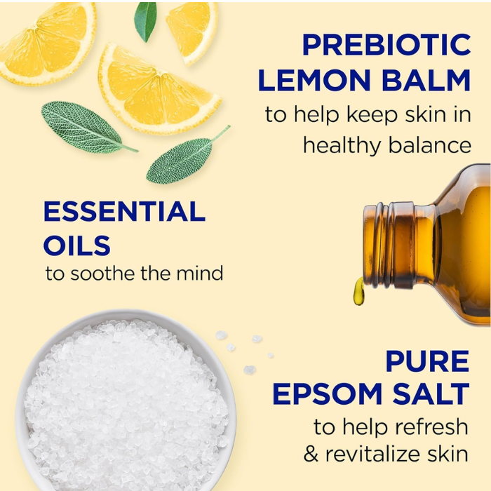 Dr Teal's Prebiotic Lemon Balm Epsom Salt Body Wash, Refreshing Cleanser, 710ml
