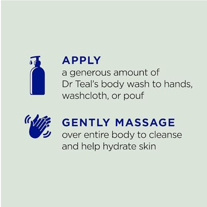 Dr Teal's Relax & Relief Eucalyptus Epsom Salt Body Wash, Refreshing Cleanser, 710ml