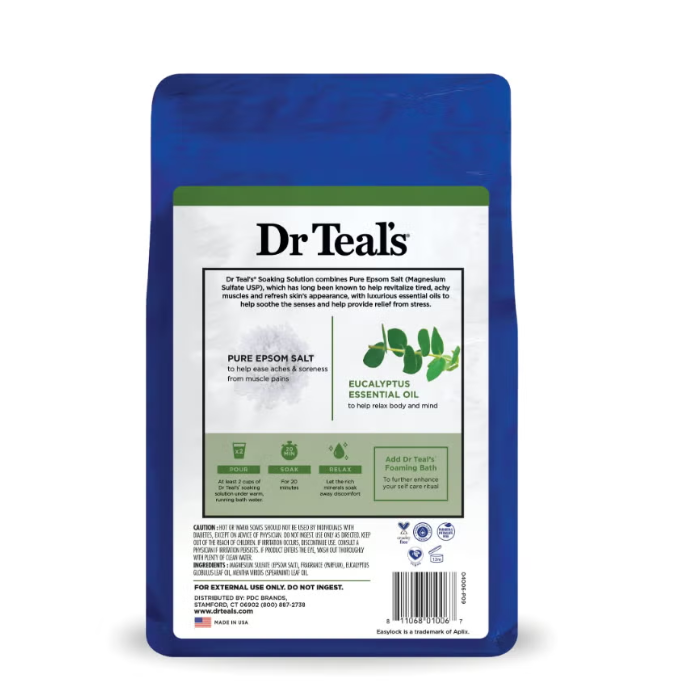 Dr Teal’s Relax & Relief Eucalyptus Pure Epsom Salt Soaking Solution 1.36kg