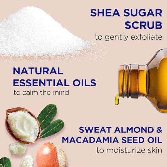 Dr Teal’s Shea Butter & Almond Oil Sugar Body Scrub, Exfoliating & Nourishing Polish, 538g