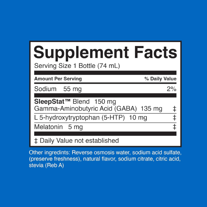 Dream Water Sleep Aid Shot Snoozeberry 74ml, Fast-Acting Supplement with GABA, Melatonin and 5-HTP - Pack of 12