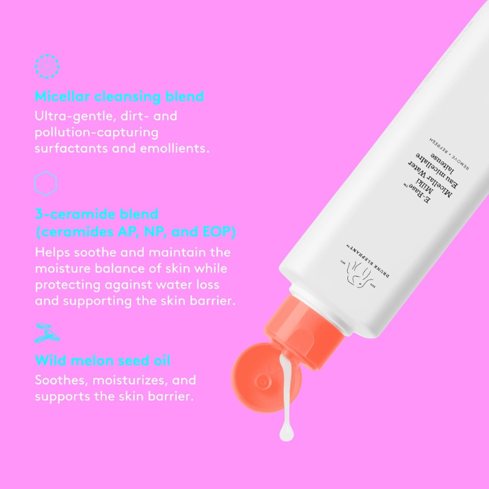 Drunk Elephant E-Rase Milki Micellar Water Cleanser, Gentle Makeup Remover, 240ml