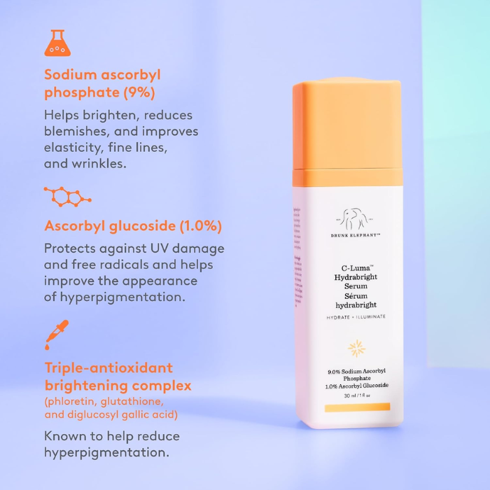 Drunk Elephant C-Luma Serum 30ml + Lala Retro Whipped Cream, 50ml Travel Kit